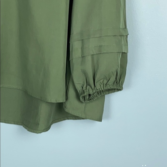 New Directions Olive Green Peasant Blouse Size XL - Picture 3 of 8